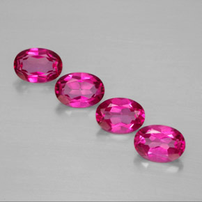 Gemas de topacio místico rojo natural de  ct, corte óvalo, VVS