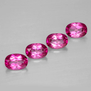 Gemas de topacio místico rojo natural de  ct, corte óvalo, VVS