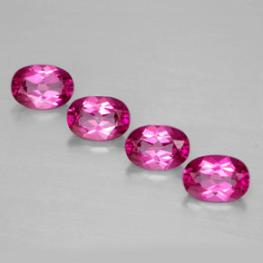 Gemas de topacio místico rojo natural de  ct, corte óvalo, VVS