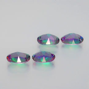 Gemas de topacio místico multicolor natural de  ct, corte óvalo, VVS-VS