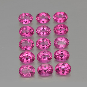 Gemas de topacio místico rosa natural de  ct, corte óvalo, VVS-VS