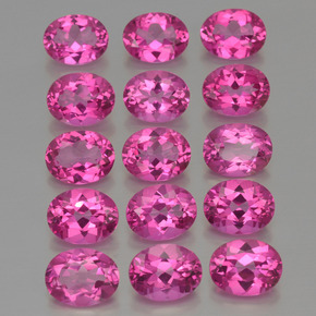 Gemas de topacio místico rosa natural de  ct, corte óvalo, VVS-VS