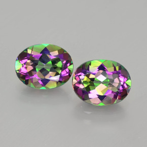 Gemas de topacio místico multicolor natural de  ct, corte óvalo, VS