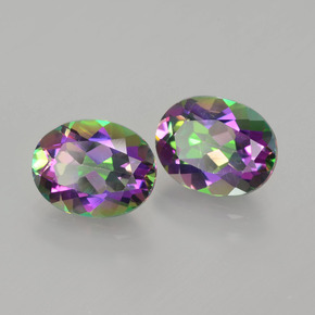 Gemas de topacio místico multicolor natural de  ct, corte óvalo, VS