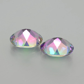 Gemas de topacio místico multicolor natural de  ct, corte óvalo, VS