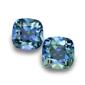 Gemas de topacio místico multicolor natural de  ct, corte cojín, VVS-VS