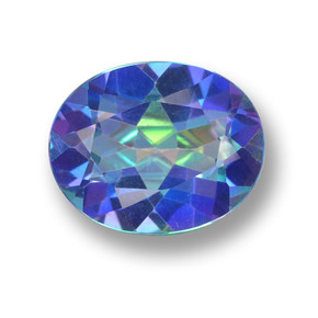 Topacio místico multicolor natural de 2,85 ct, corte óvalo, VVS-VS