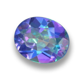 Topacio místico multicolor natural de 2,85 ct, corte óvalo, VVS-VS