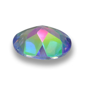 Topacio místico multicolor natural de 2,85 ct, corte óvalo, VVS-VS