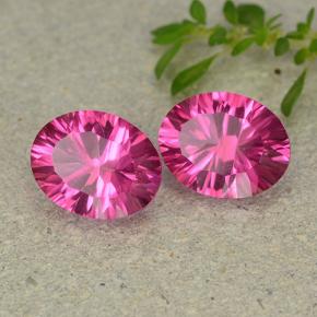 Gemas de topacio místico rosa oscuro natural de 4,43 ct, corte óvalo, VVS-VS
