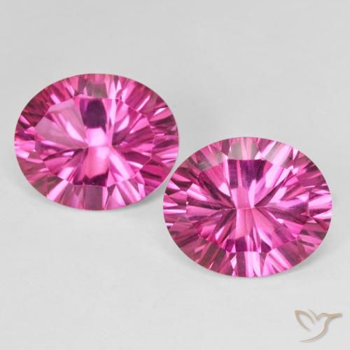 Gemas de Topacio místico Rosado intenso natural de 10.74 ct, Ovalada, VVS-VS