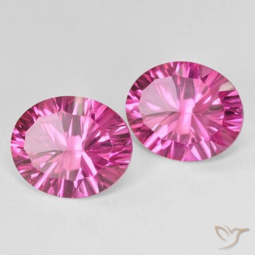 Gemas de Topacio místico Rosado intenso natural de 10.74 ct, Ovalada, VVS-VS