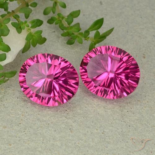 Gemas de Topacio místico Rosa oscuro natural de 10.01 ct, Corte Óvalo, VVS-VS