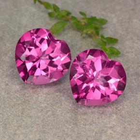 Gemas de Topacio místico Magenta intenso natural de 10.56 ct, Forma de corazón, VVS-VS