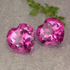 Gemas de Topacio místico Magenta intenso natural de 10.56 ct, Forma de corazón, VVS-VS