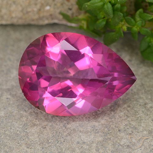 Topacio místico Rosa oscuro natural de 6.03 ct, En forma de pera, VVS-VS