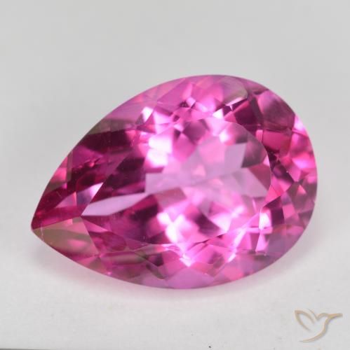 Topacio místico Rosado intenso natural de 7.00 ct, En forma de pera, VVS-VS