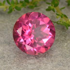 Topacio místico magenta intenso natural de 4,36 ct, corte redondo, VVS-VS