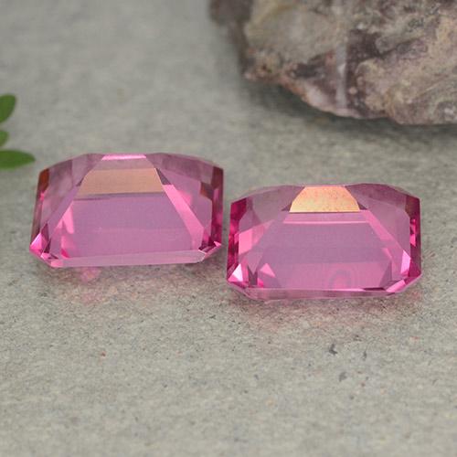 Gemas de topacio místico rosa oscuro natural de 7,26 ct, corte esmeralda, VVS-VS