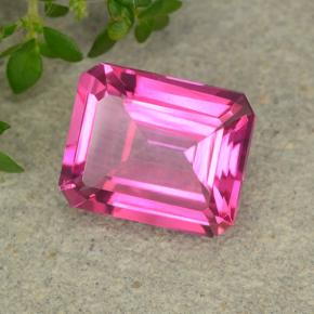 Topacio místico rosa oscuro natural de 3,74 ct, corte esmeralda, VVS