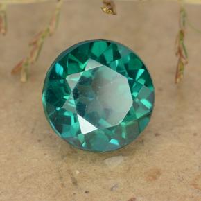 Topacio místico Verde-azul natural de 1.65 ct, Corte Redondo, VVS-VS