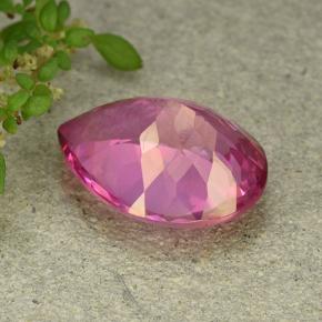 Topacio místico Rosado oscuro medio natural de 9.60 ct, En forma de pera, VVS