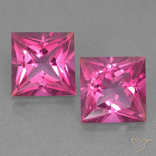 Gemas de Topacio místico Rosado intenso natural de 12.94 ct, Cuadrado, VVS-VS