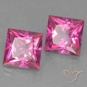 Gemas de Topacio místico Rosado intenso natural de 12.94 ct, Cuadrado, VVS-VS