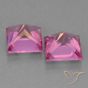 Gemas de Topacio místico Rosado intenso natural de 12.94 ct, Cuadrado, VVS-VS