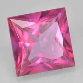 Topacio místico Rosado oscuro medio natural de 5.93 ct, Cuadrado, VVS-VS