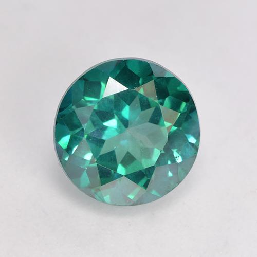 Topacio místico verde cerceta natural de 3,06 ct, corte redondo, VS