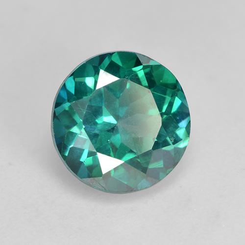 Topacio místico verde cerceta natural de 3,06 ct, corte redondo, VS