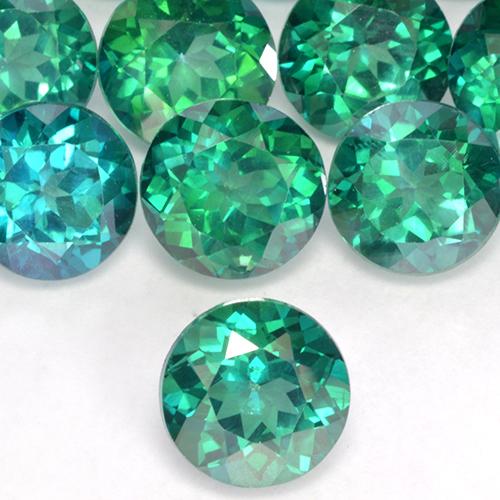 Gemas de Topacio místico Verde cerceta natural de 6.57 ct, Corte Redondo, VS-SI