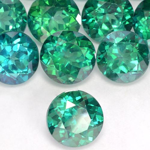 Gemas de Topacio místico Verde cerceta natural de 6.57 ct, Corte Redondo, VS-SI