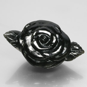 Nefrita negro natural de 57,95 ct, forma elegante, opaco