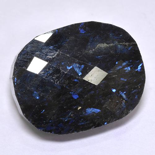 Nuummite Negro natural de 28.97 ct, Corte Cojín, Opaco