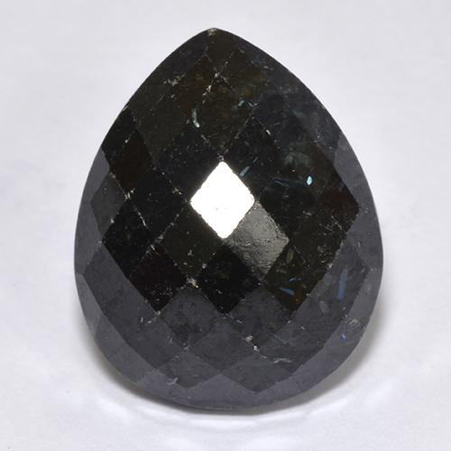 Nuummite Negro natural de 12.67 ct, En forma de pera, Opaco