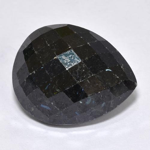 Nuummite Negro natural de 12.67 ct, En forma de pera, Opaco