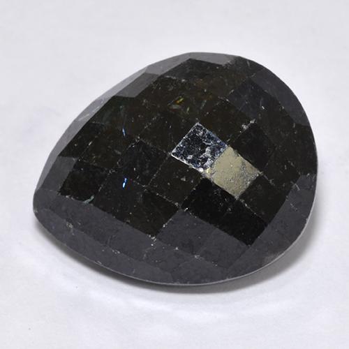 Nuummite Negro natural de 12.67 ct, En forma de pera, Opaco