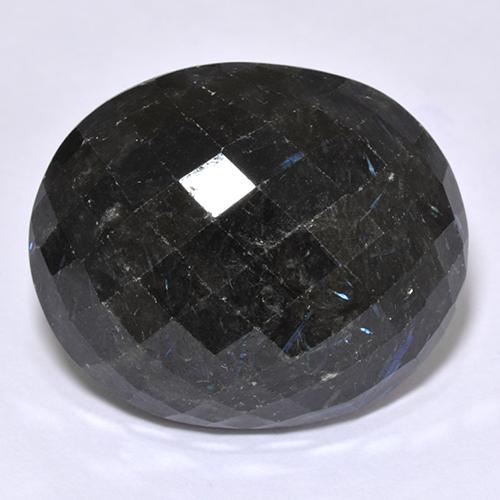 Nuummita negro natural de 29,81 ct, corte óvalo, opaco