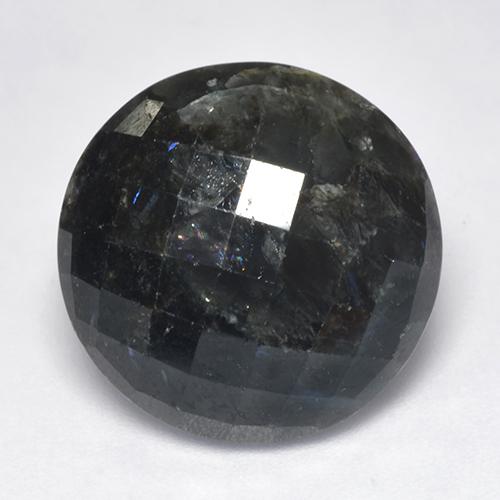 Nuummita negro natural de 15,30 ct, corte redondo, opaco