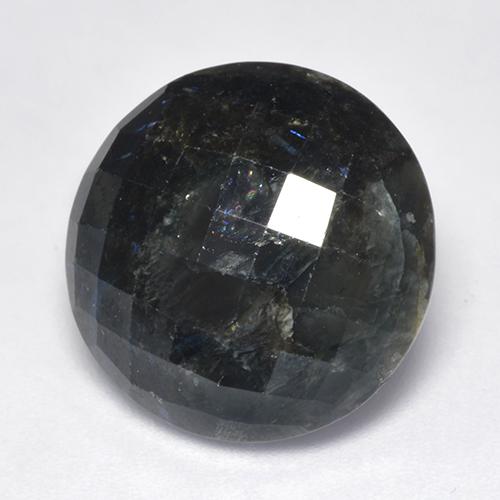 Nuummita negro natural de 15,30 ct, corte redondo, opaco