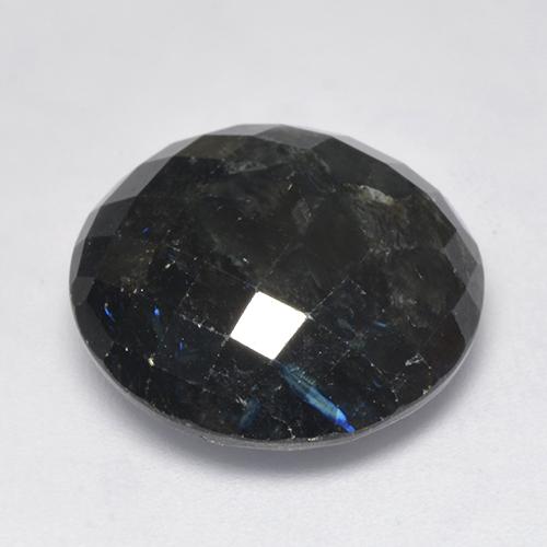 Nuummita negro natural de 15,30 ct, corte redondo, opaco