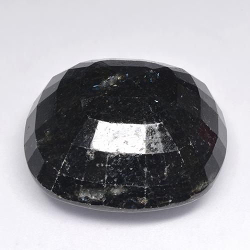 Nuummita negro con destello azul natural de 65,92 ct, corte cojín, opaco
