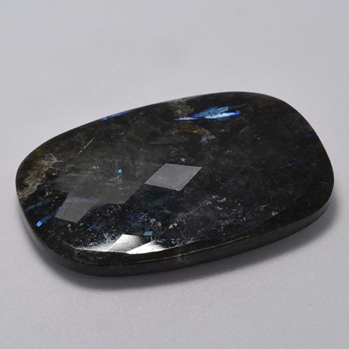 Nuummite Negro con destello azul natural de 20.72 ct, Corte Cojín, Opaco