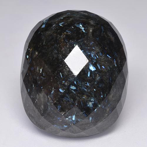 Nuummita negro natural de 45,83 ct, corte cojín, opaco