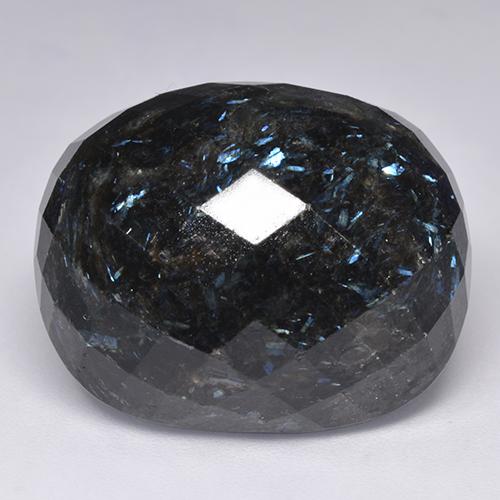 Nuummita negro natural de 45,83 ct, corte cojín, opaco