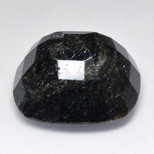 Nuummita negro natural de 33,49 ct, corte cojín, opaco