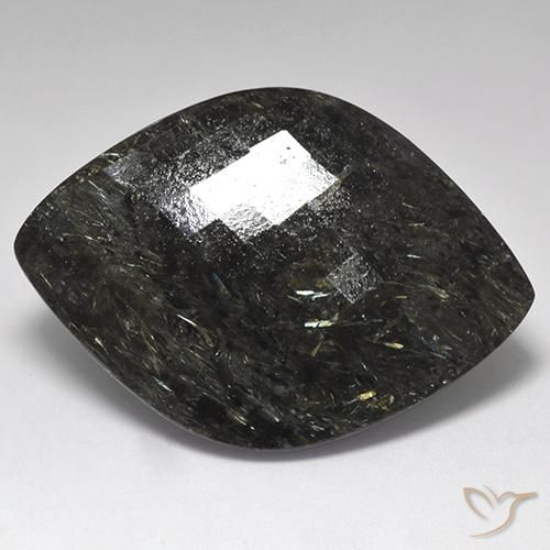 61.20ct Natural Negro con destello azul Nuummite, Elegante, Opaco