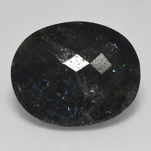 Nuummita negro natural de 14,99 ct, corte óvalo, opaco